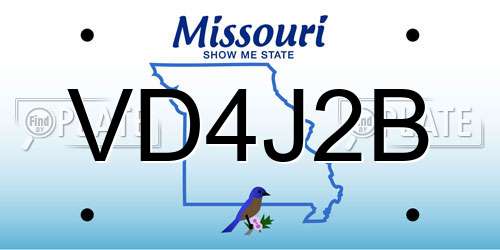 VD4J2B Missouri License Plate