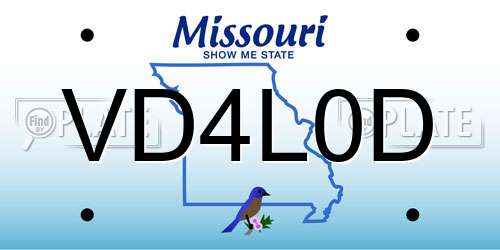 VD4L0D Missouri License Plate