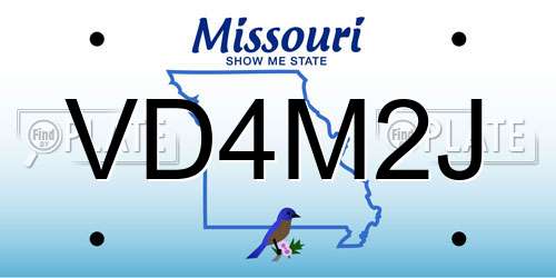 VD4M2J Missouri License Plate