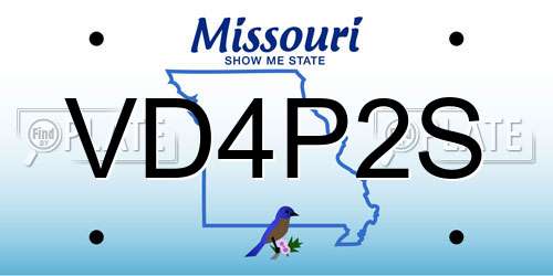VD4P2S Missouri License Plate