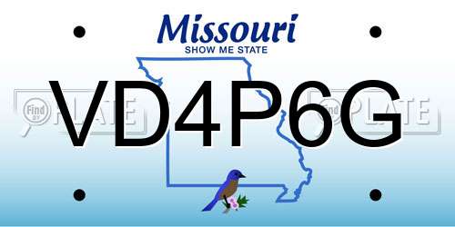 VD4P6G Missouri License Plate