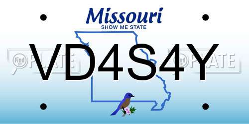 VD4S4Y Missouri License Plate
