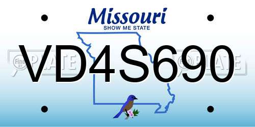 VD4S690 Missouri License Plate