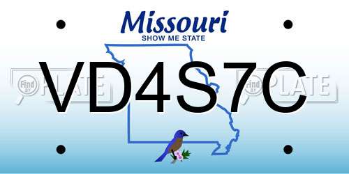 VD4S7C Missouri License Plate