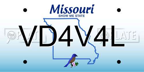 VD4V4L Missouri License Plate