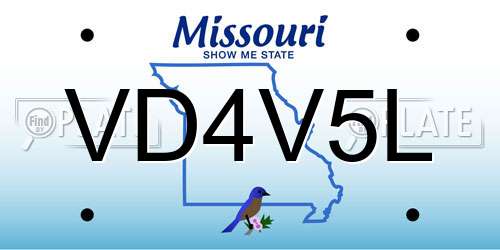 VD4V5L Missouri License Plate