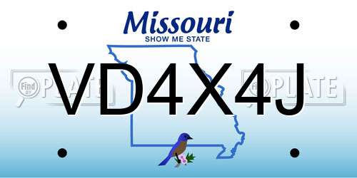 VD4X4J Missouri License Plate