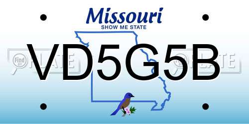 VD5G5B Missouri License Plate