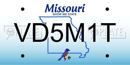 VD5M1T Missouri License Plate