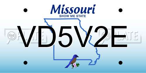 VD5V2E Missouri License Plate