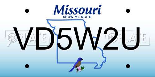 VD5W2U Missouri License Plate