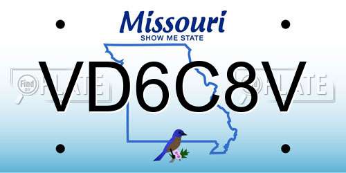 VD6C8V Missouri License Plate
