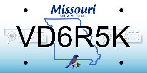 VD6R5K Missouri License Plate