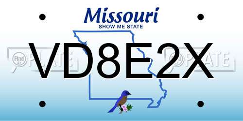 VD8E2X Missouri License Plate