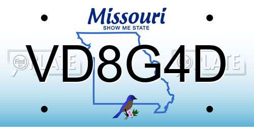 VD8G4D Missouri License Plate