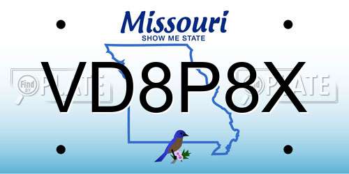 VD8P8X Missouri License Plate