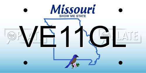 VE11GL Missouri License Plate