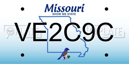 VE2C9C Missouri License Plate