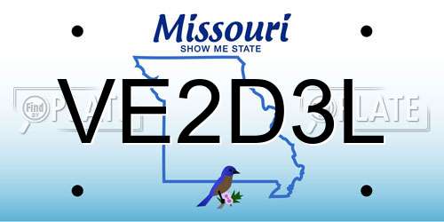 VE2D3L Missouri License Plate