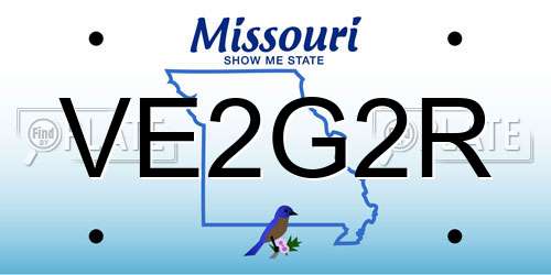 VE2G2R Missouri License Plate