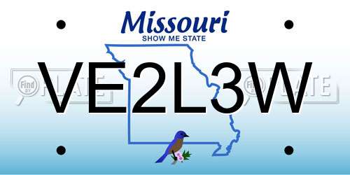 VE2L3W Missouri License Plate