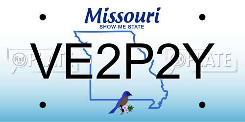VE2P2Y Missouri License Plate