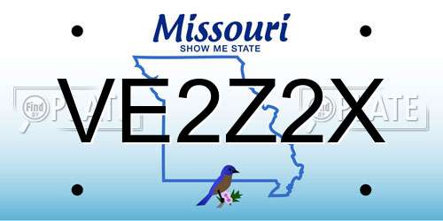 VE2Z2X Missouri License Plate