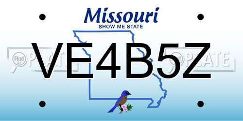 VE4B5Z Missouri License Plate