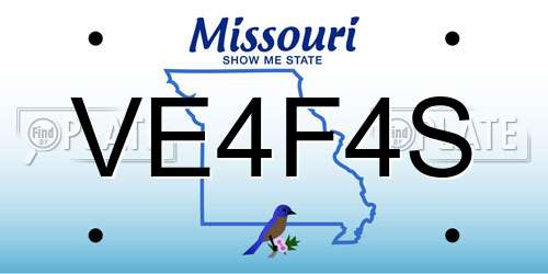 VE4F4S Missouri License Plate