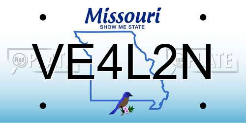 VE4L2N Missouri License Plate