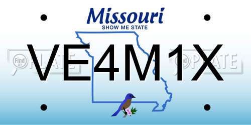 VE4M1X Missouri License Plate