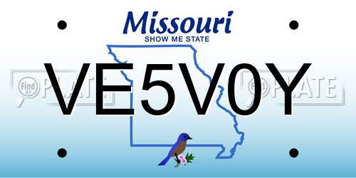 VE5V0Y Missouri License Plate