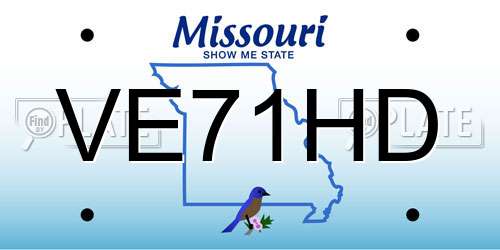 VE71HD Missouri License Plate