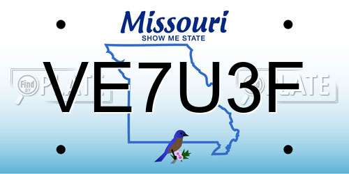 VE7U3F Missouri License Plate