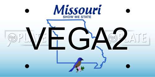 VEGA2 Missouri License Plate