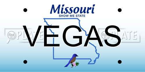 VEGAS Missouri License Plate