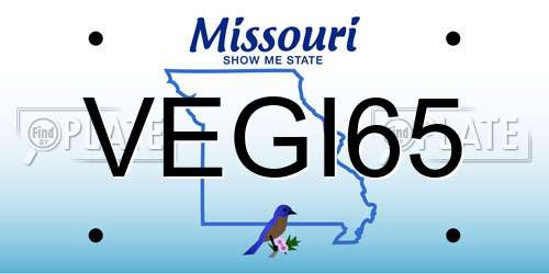 VEGI65 Missouri License Plate