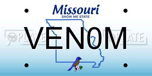 VEN0M Missouri License Plate
