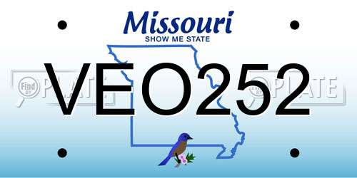 VEO252 Missouri License Plate