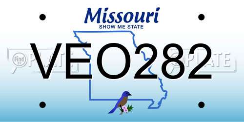VEO282 Missouri License Plate