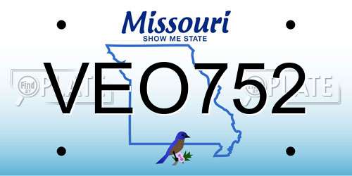 VEO752 Missouri License Plate