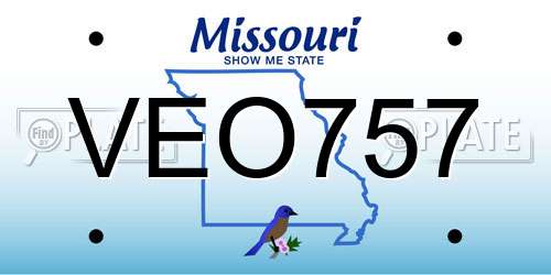 VEO757 Missouri License Plate
