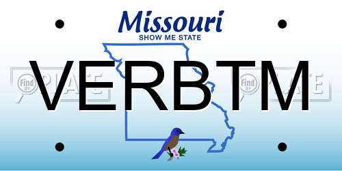 VERBTM Missouri License Plate