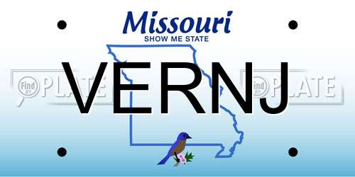 VERNJ Missouri License Plate