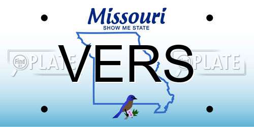 VERS Missouri License Plate