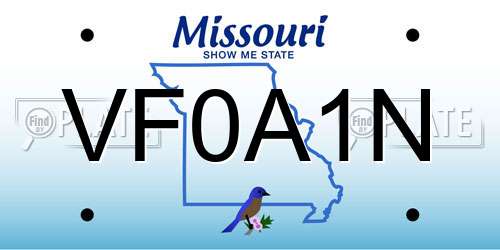 VF0A1N Missouri License Plate
