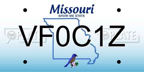 VF0C1Z Missouri License Plate
