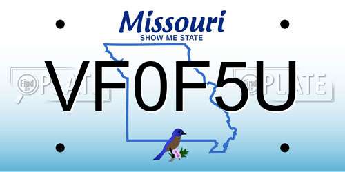 VF0F5U Missouri License Plate