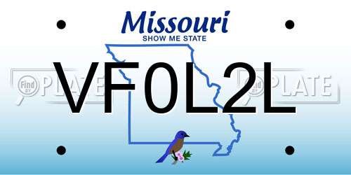 VF0L2L Missouri License Plate