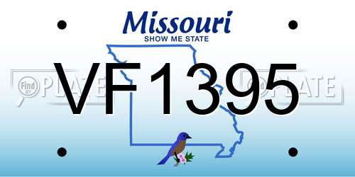 VF1395 Missouri License Plate